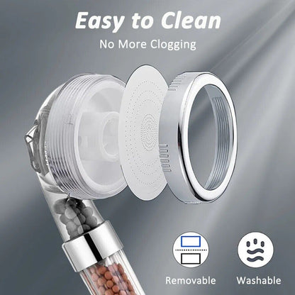 Shower Head 3 Mode High Pressure Saving Water Bath Shower Adjustable Shower Head