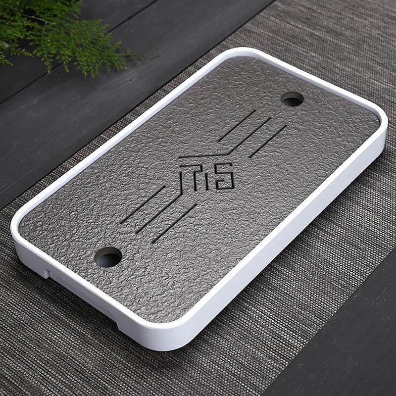 Black Stone Kungfu Tea Tray with Drainage Water Storage for Puer Tableware Tea