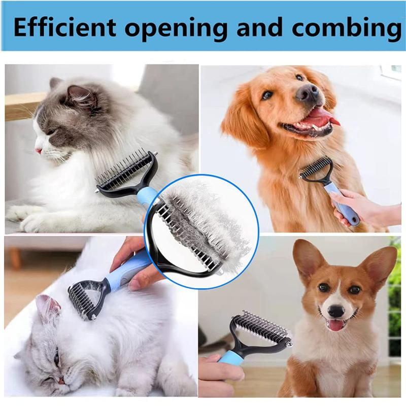 Pets Fur Knot Cutter Dog Grooming Shedding Tools Pet Cat Hair Removal Comb Brush