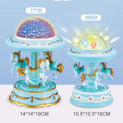 Music Box Plastic Nordic Carousel Star Projection Light Girl Gift 10.5x10.5x16cm