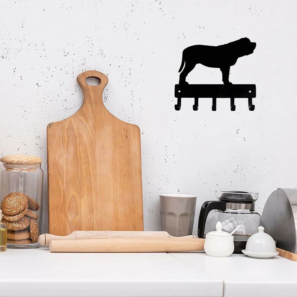 Mastiff Dog Key Rack Hanger Wall Hook Up Crafts Home Metal Pendant Wall Art