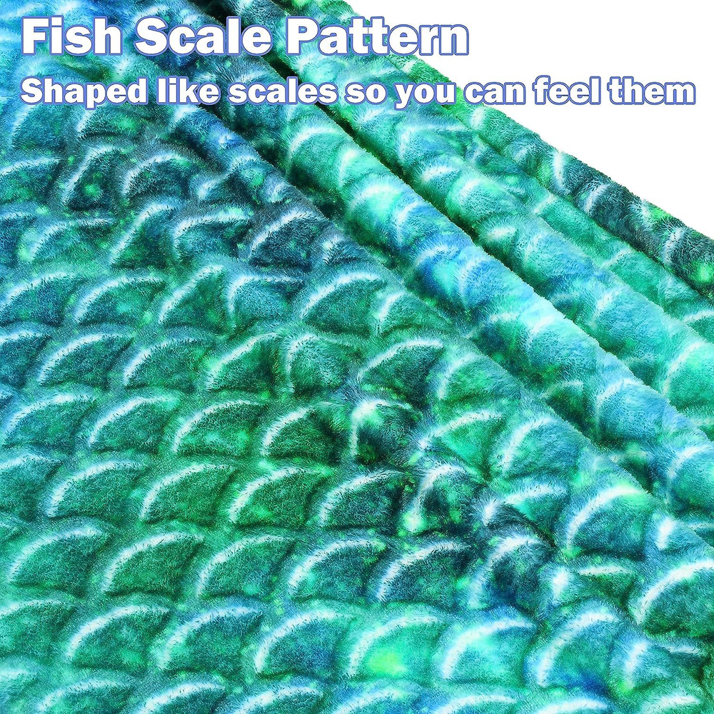 Catalonia Kids Mermaid Tail Blanket, Cozy Sleeping Bag, Aurora Green
