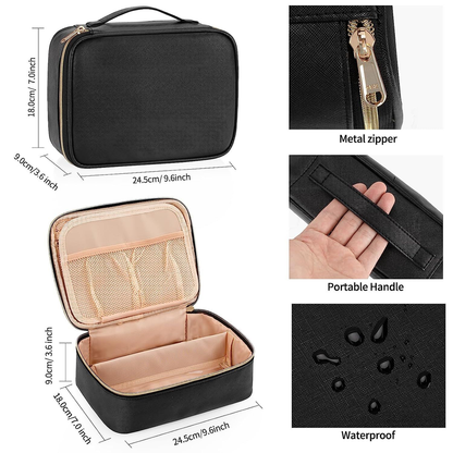 OCHEAL Travel Makeup Bag, Potable Large Large(pack of 1), 001_Black-L