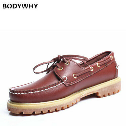 Men's Moccasins Leather Casual Boat Shoes Large Size Cow Leather Boat Classic @