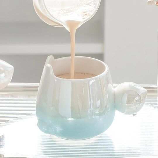 Ceramic Gradual Color Bunny Mug for Girl Cute Rabbit Cup 430 ml