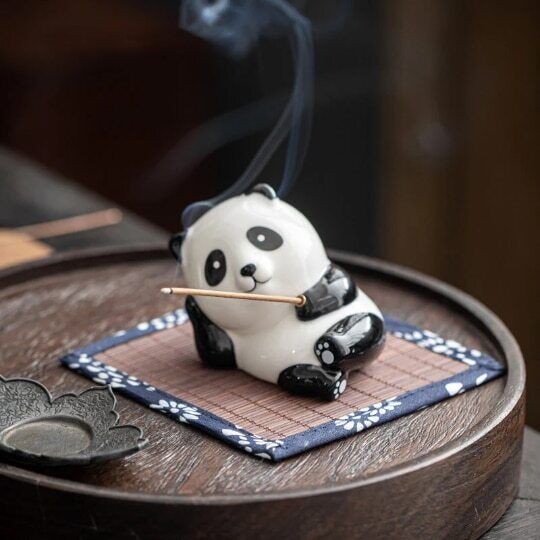 Ceramic Panda Incense Holder for Sticks