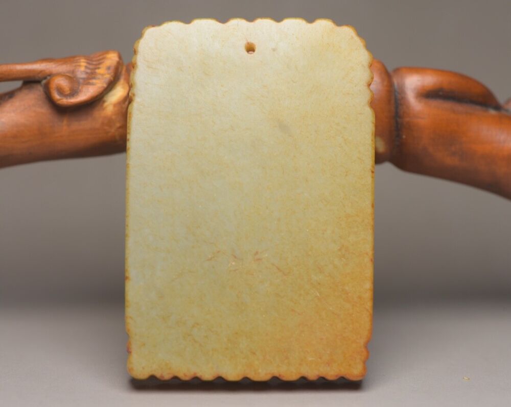 Chinese Old Natural Hetian Jade Carved Pine Figures Figurines Pendant Jewelry