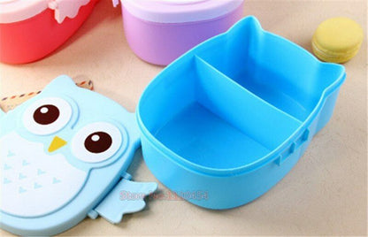 Children Bento Box Cartoon Owl Lunch Meal Box Tableware Microwave Oven Portable