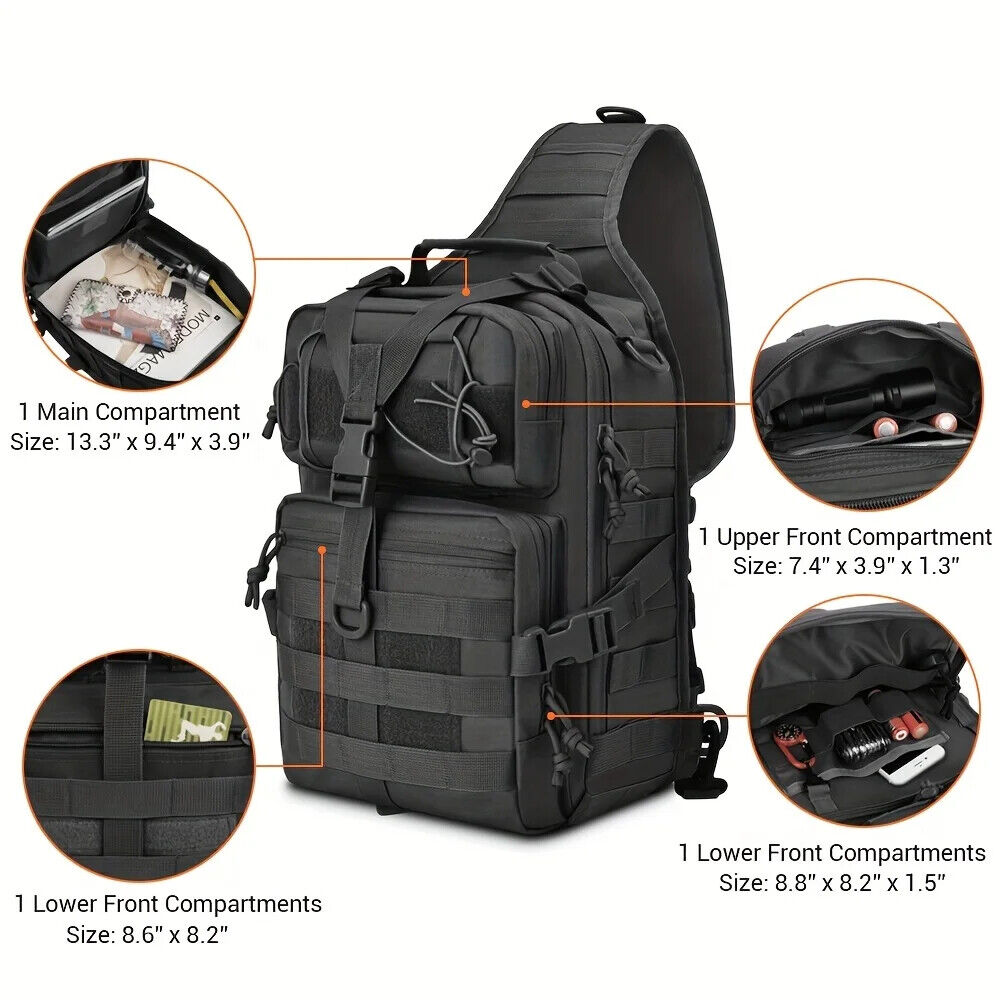 Tactical Backpack Chest Bag Waterproof Rucksack Bag for Outdoor Hiking Camping