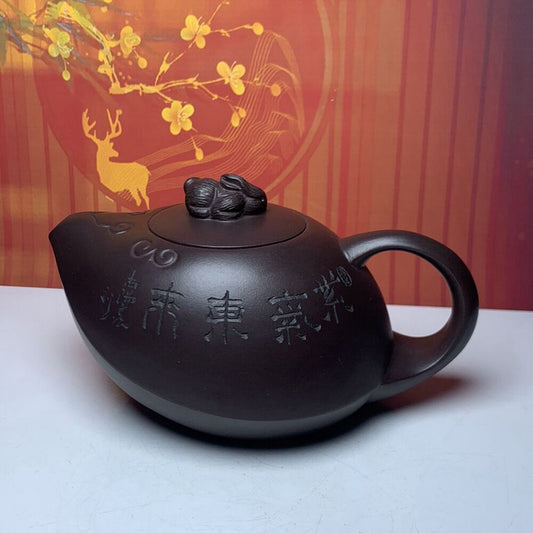 Chinese Yixing Purple Clay Teapot Tea Set Pot Zisha Ceramic Cute Decor Figurine