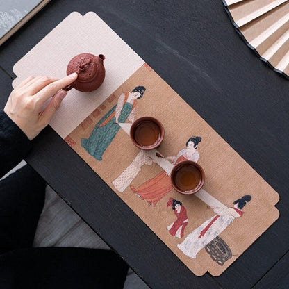 Chinese PVC Fiber Tea Mat|Chinese Table Runners|Table Runners|Tea Accessories