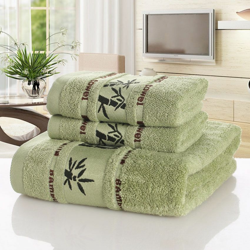 Towels Sets Bamboo Fiber Homes Bath Adults Face Thick Absorbent Luxury Bathroom