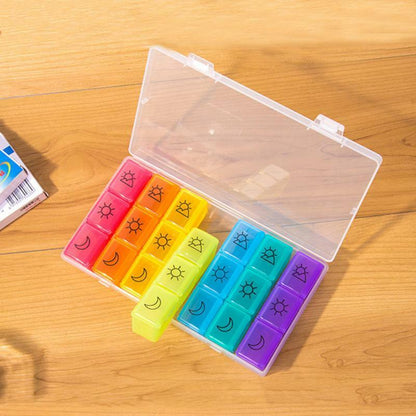 Classification Medicine Cases 1Pc 7 Days 21 Grids Handy Seven Colors Travel Kit