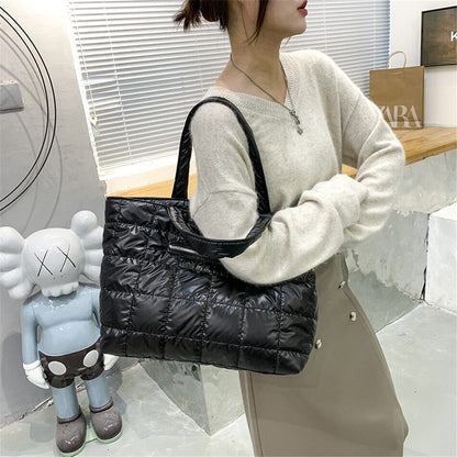Women's Space Bag Down Padded Shoulder Bags Women Winter Bags Handbags