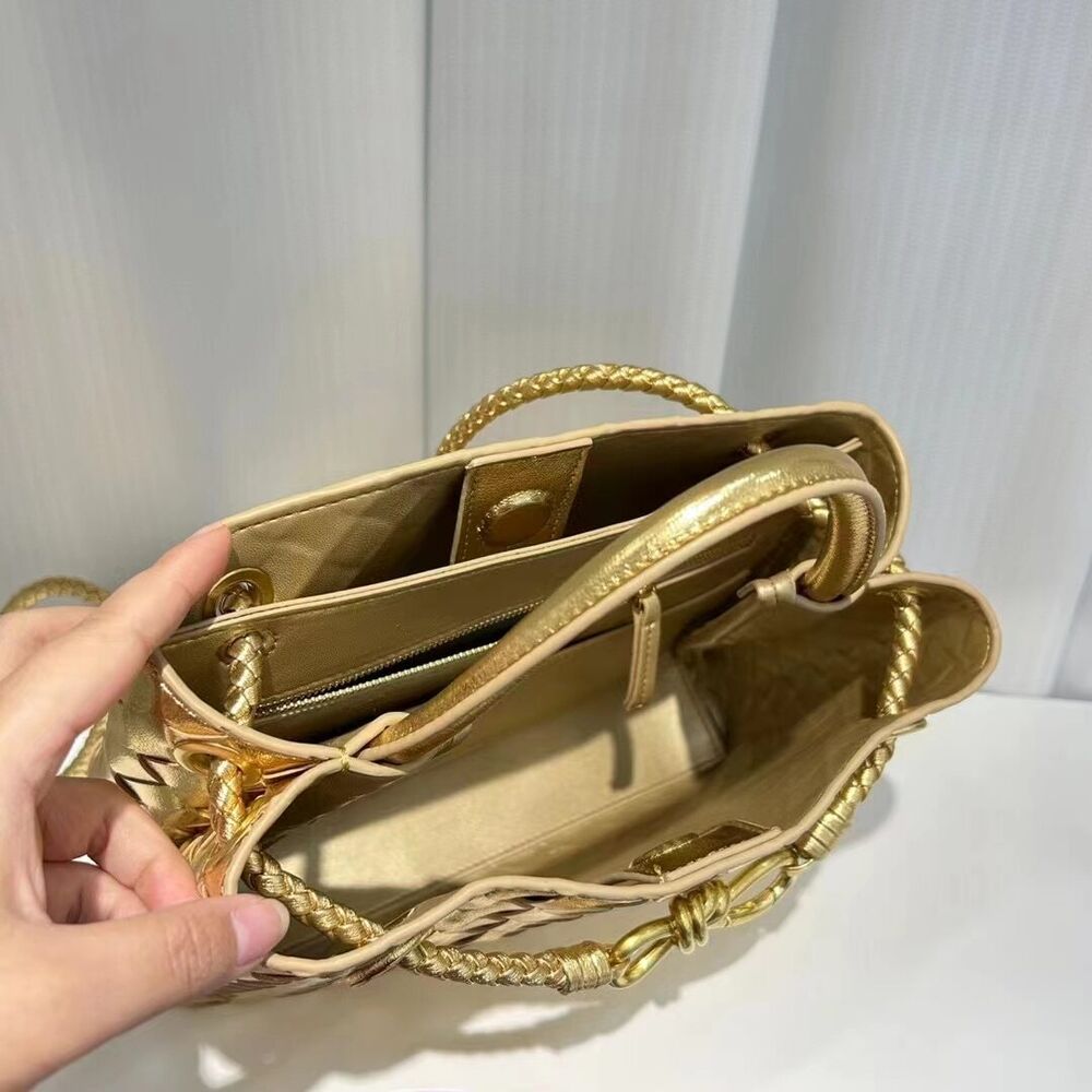 Rope Buckle Braided Tote Bag One Shoulder Portable Cross-body Women's Bag