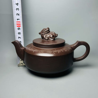 Chinese Yixing Purple Clay Teapot Tea Set Pot Zisha Ceramic Cute Decor Figurine