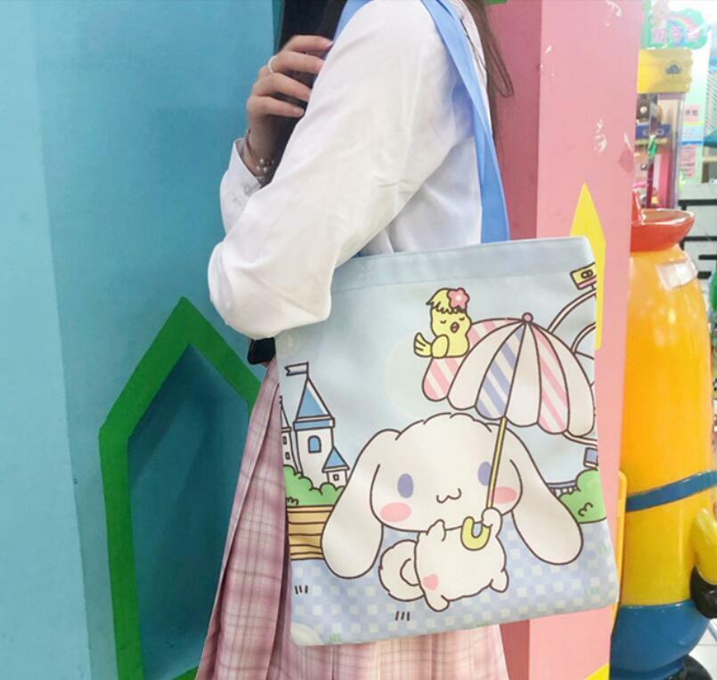 Cute Cinnamoroll Women Girls Tote Bag Casual Handbag Shopping Bag Shoulder Bag