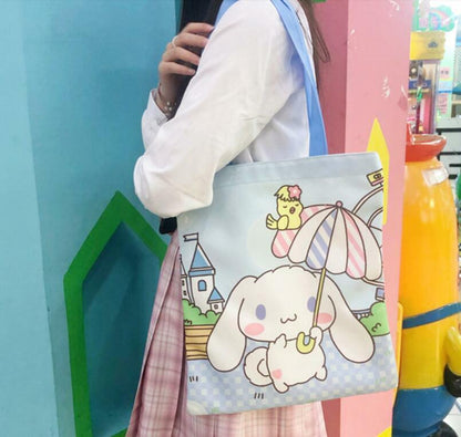 Cute Cinnamoroll Women Girls Tote Bag Casual Handbag Shopping Bag Shoulder Bag