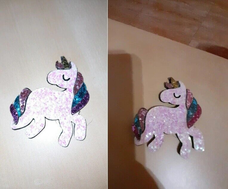 4Pcs/Lot 5.5x6.5cm Glitter Fabric Appliques Cartoon Unicorn Craft Padded Patches