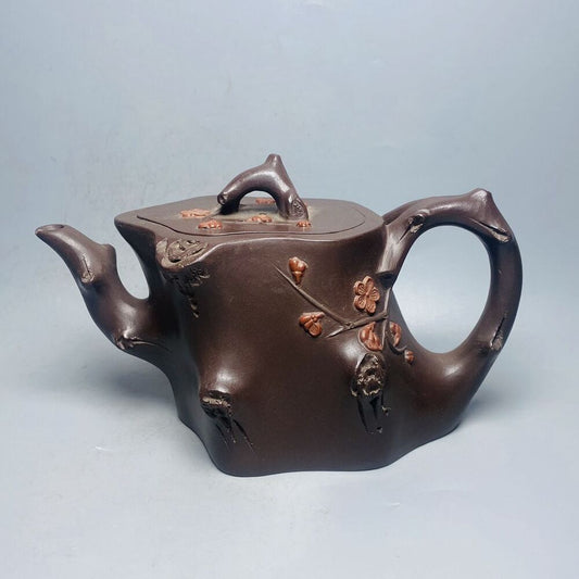 Vintage Chinese Yixing Purple Clay Teapot Zisha Ceremony Plum Blossom Teaware