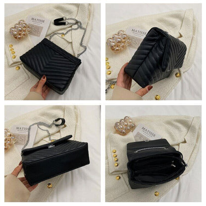 Handbags Women's Black Pu Leather Shoulder Crossbody Bags Women