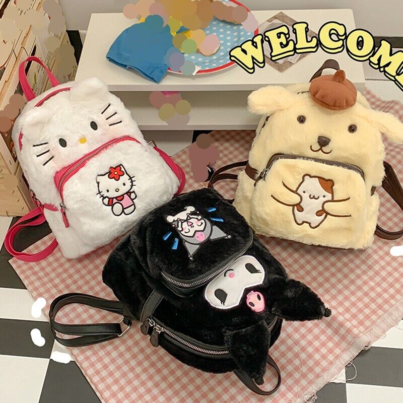 Cute Girl's Kuromi Hello Kitty Pompompurin Backpack Satchel Shoulder Bag Gift