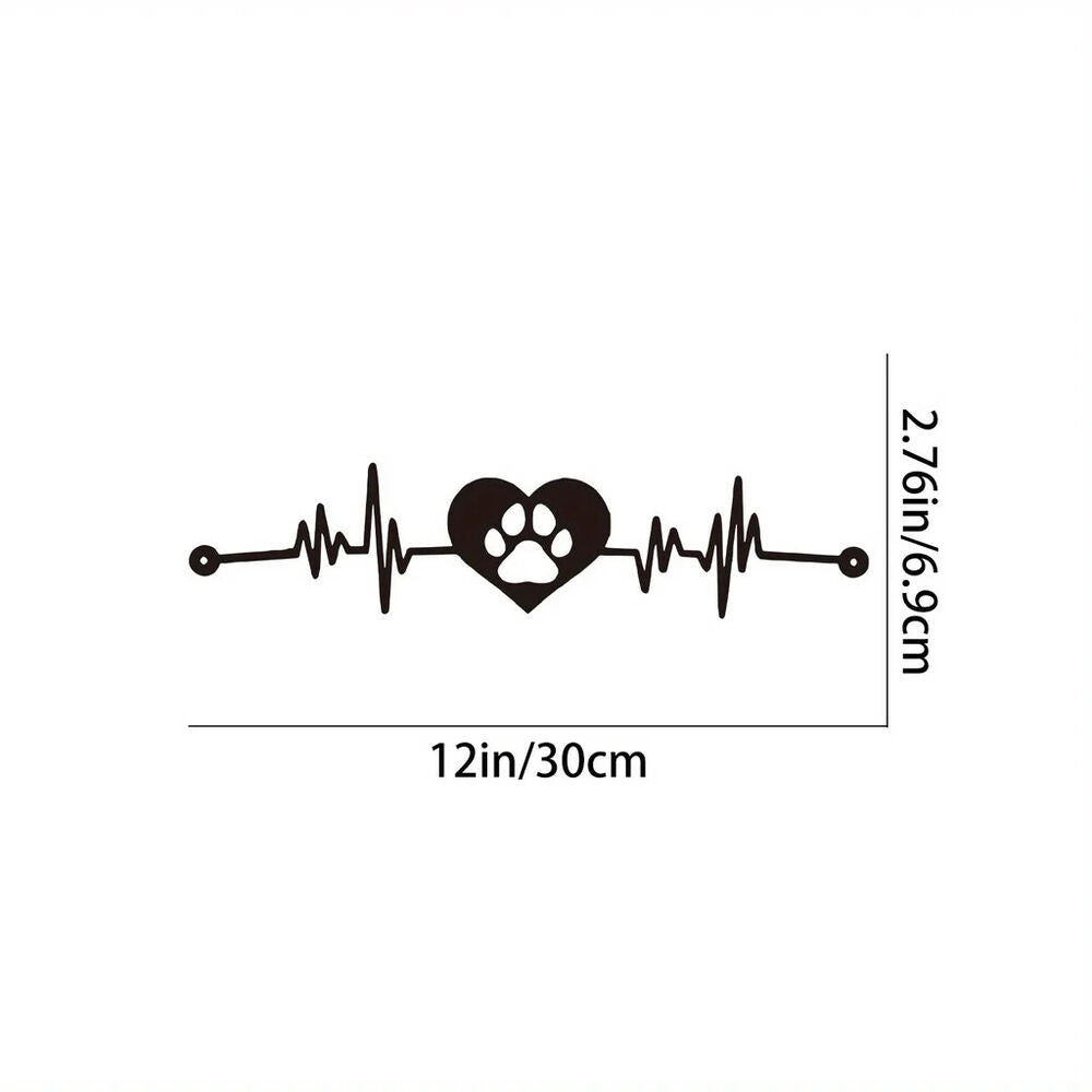 Pet Lovers Heartbeat Metal Sign - Wall Decor for Home, Garden, and Office
