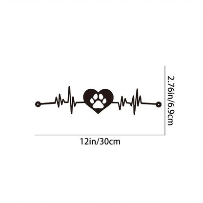 Pet Lovers Heartbeat Metal Sign - Wall Decor for Home, Garden, and Office