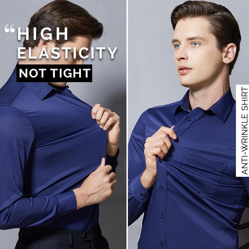 Stretch Anti-wrinkle Shirt - Men Non-iron Long Sleeve Business Standard Shirt