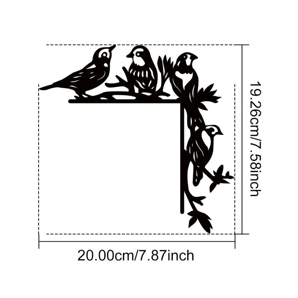Metal Four Birds Decorative Wall Stickers Door Corner Decorations, Door Frame