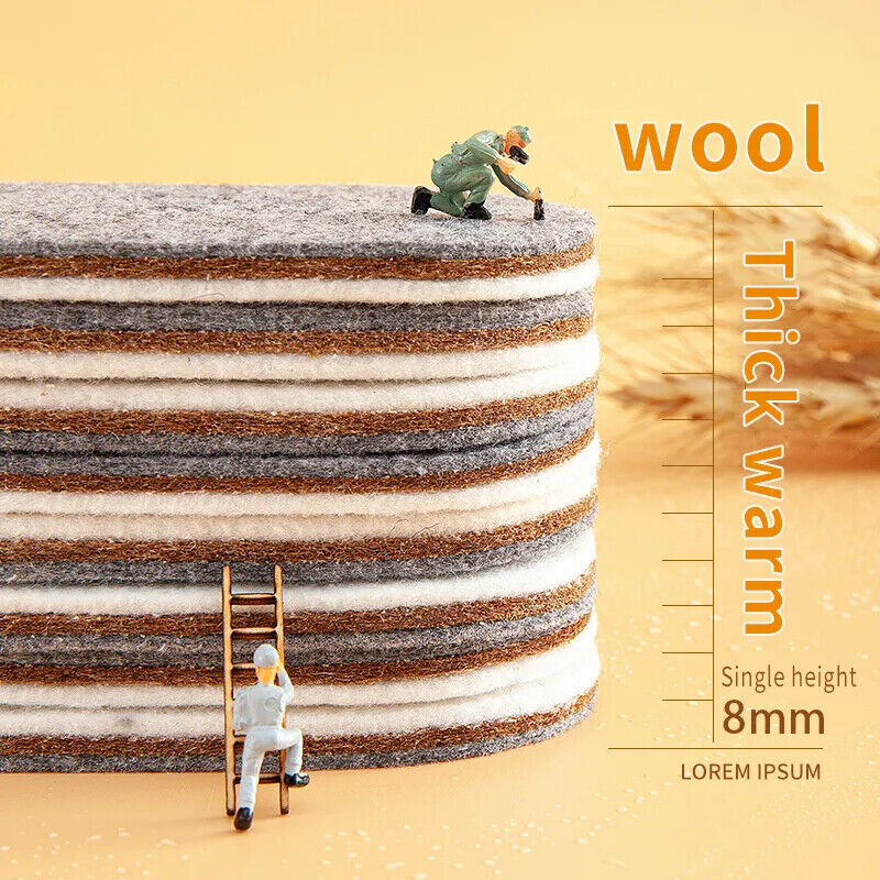 Winter Warm Insoles Wool Thickened Soft Men Women Breathable Shoes Pads EU 35-44