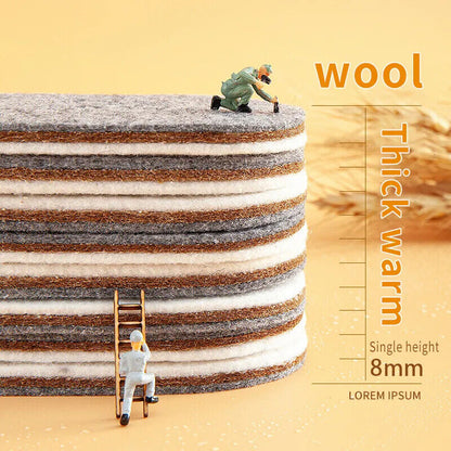 Winter Warm Insoles Wool Thickened Soft Men Women Breathable Shoes Pads EU 35-44