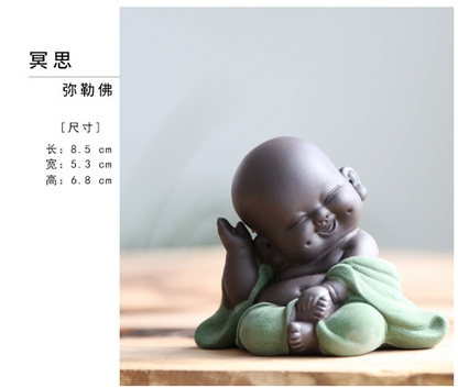 Big belly Maitreya Buddha tea pet decoration Yixing purple sand tea playing tea
