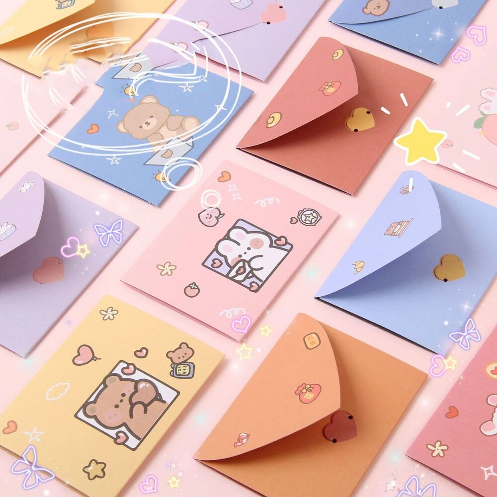 Greetings Card 50Pcs Cartoon Ins Student DIY Tanabata Teachers Day Wish Postcard