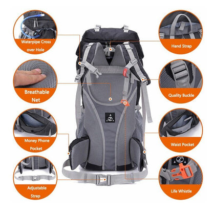 60L Frame Hiking Backpack Camping Trekking Bag Travel Backpack