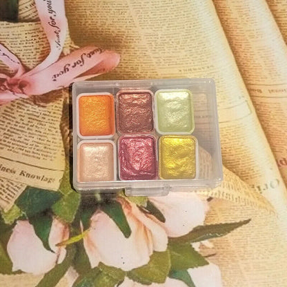 Nail Art 6-9Pc Solid Watercolor Paint Handmade Golden Acuarelas Palette Painting