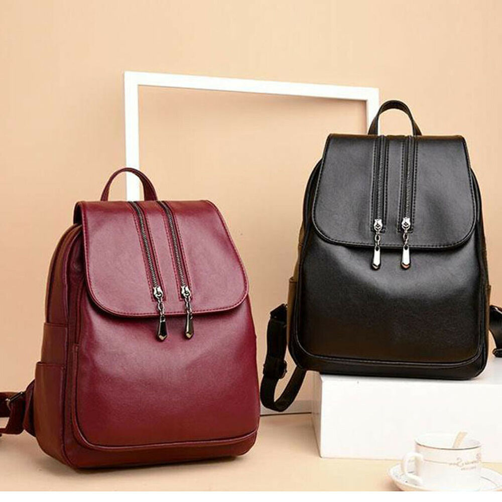 Women's Leather Backpack Travel Backpack School Bags Teenager Girl Birthday Gift