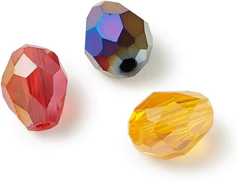 Craftdady 200Pcs 11-12x8mm Small, Random Mixed AB Color, Teardrop, 11~12x8mm