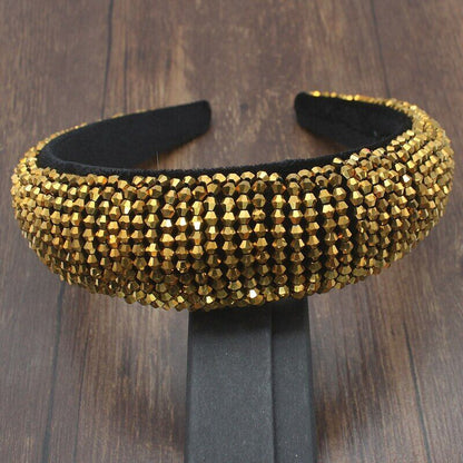 Women Headbands Baroque Fashion Rivet Sponge Luxury Hair Hoop Ladies Headdresses