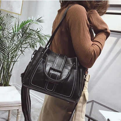 Women's Vintage Bagpack Tote PU Leather Shoulder Bags Crossbody Purse Satchel