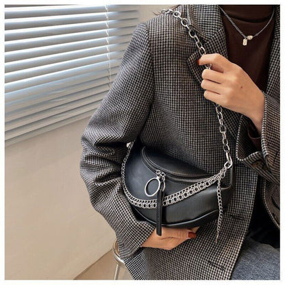 Chain Waist Belt Bag Women Leather Crossbody Fashion Phone Pack Purse Ladies