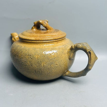 Vintage Chinese Yixing Purple Clay Teapot Zisha Ceramic Plum Blossom Teaware Art