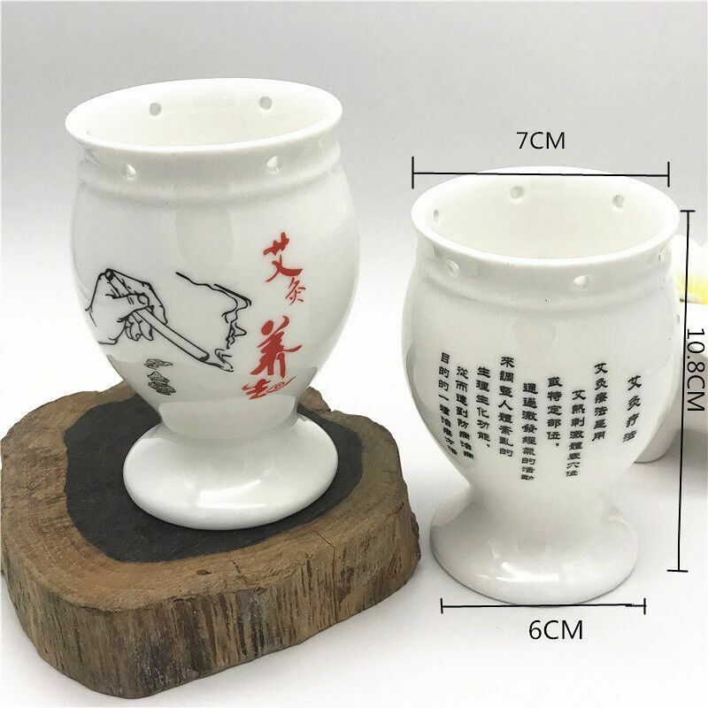 Moxibustion Cup Moxa Pot Ceramic Gua Sha Mugwort Cup Wormwood Massage Tool艾灸艾条艾草