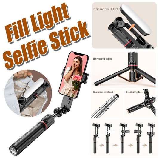 Bluetooth Selfie Stick Tripod & Fill Light For iPhone SE 2nd 3rd Gen 678 14 Plus