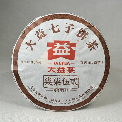 357g Top-grade Yunnan Menghai Dayi Pu'er Tea 7752 1601 Pu Er Ripe Puer Tea Cake