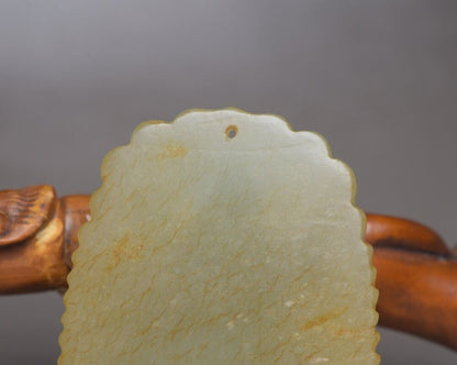 Chinese Natural Hetian Jade Carving Dragon Kuan Yin Statue Lucky Pendant Amulets