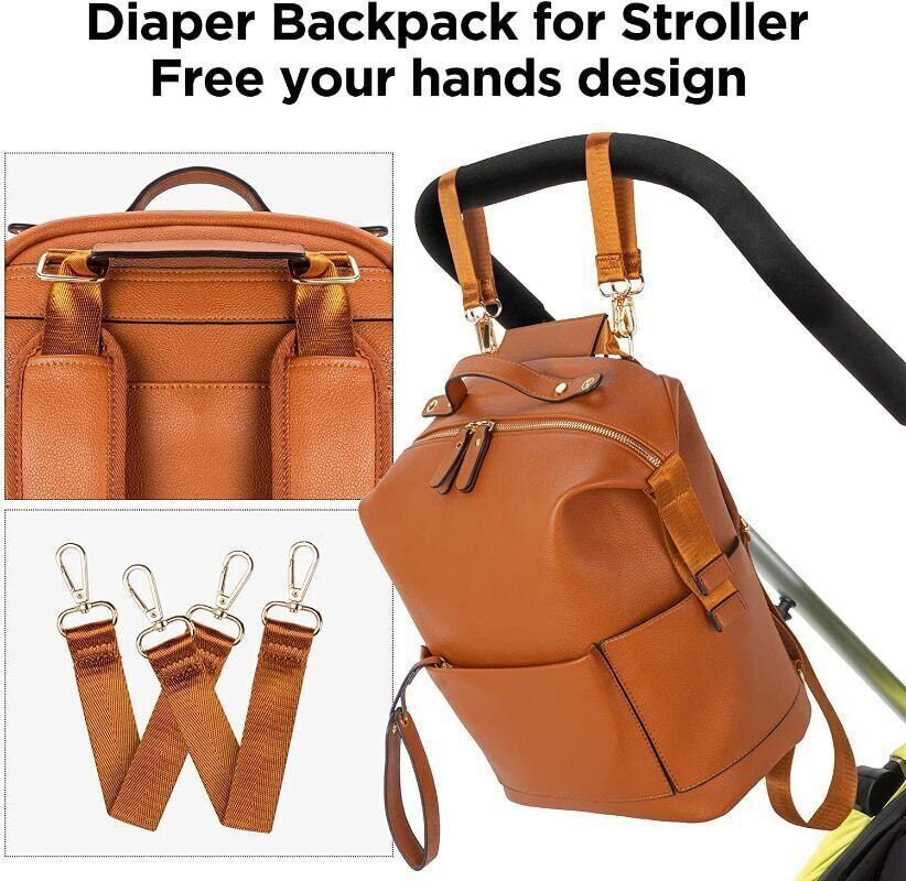 Types PU Leather Bag Backpack Mom Baby Bag Changing Pad Mom Baby Nursing