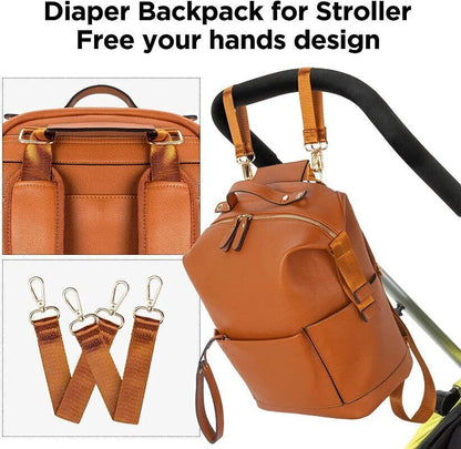 Types PU Leather Bag Backpack Mom Baby Bag Changing Pad Mom Baby Nursing