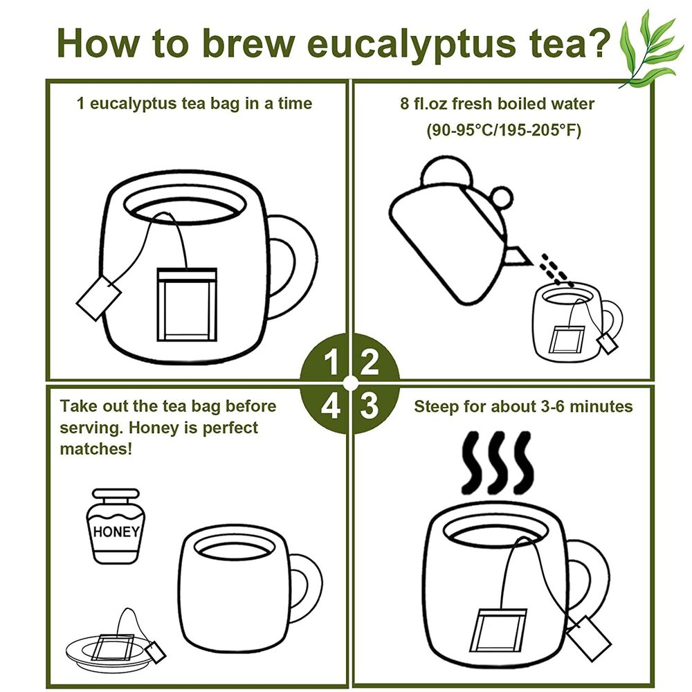 2023 FullChea Eucalyptus Herbal Tea Bag 30 Teabags, 1.5g/bag