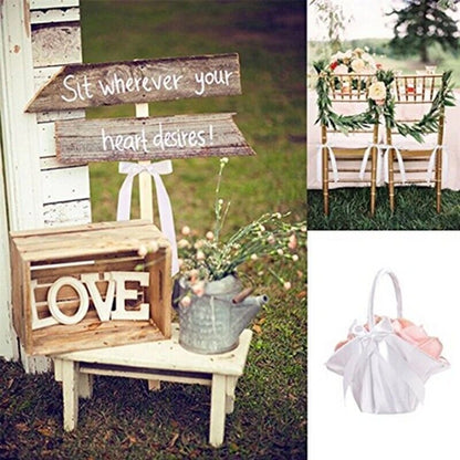 Wedding Pew Decoration 50Pcs Silk Delicate Bowknot Party Cars Ribbon Bow 20x11cm
